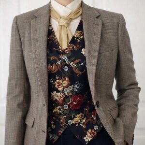 VTG 80s 90s Cricketeer for Nordstrom Brown Wool Glen Plaid Blazer, Size 6